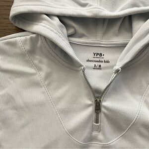 Abercrombie Kids YPB Light Blue Ribbed Hooded Sweatshirt Size 9/10
